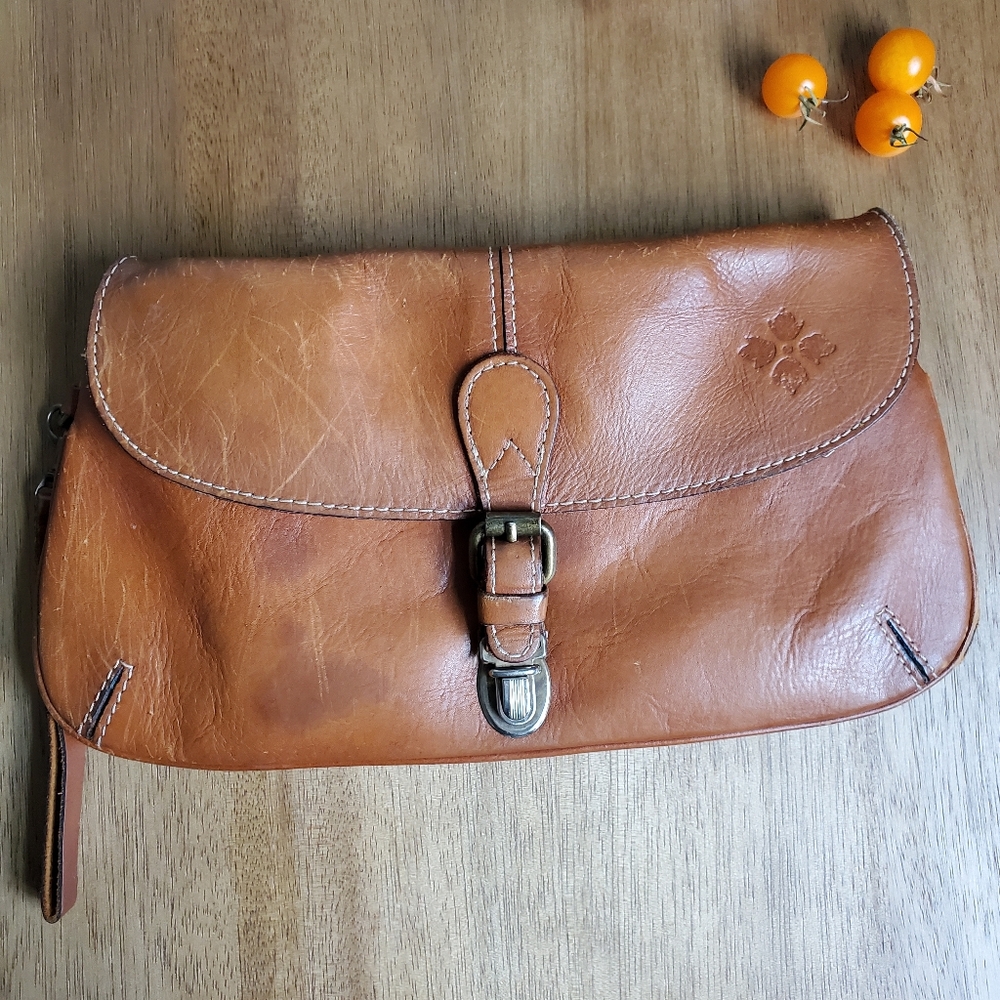 Patricia Nash Baku Brown Leather Clutch
